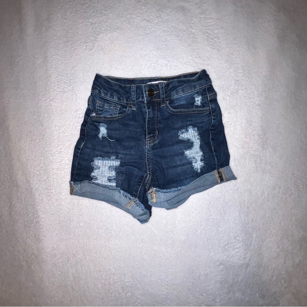 SO Blue Jean Shorts High-Waisted Distressed